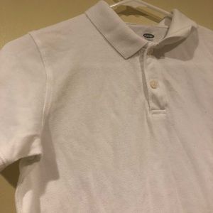 Boys white large old navy polo shirt